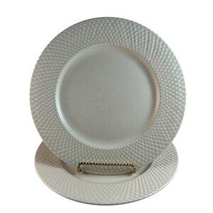 Wedgwood Stoneweave Linen Salad Plates Japan Lot of 2